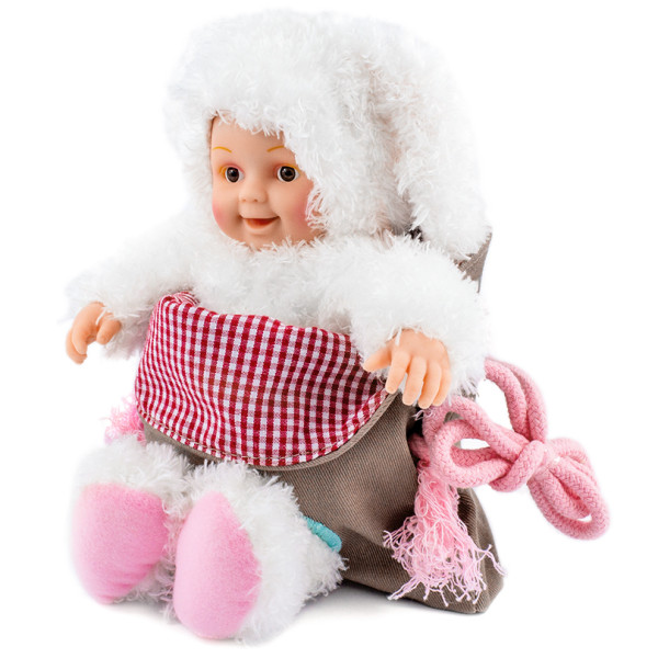 Фото - М'який пупс Anne Geddes Маленьке Зайченя з сумкою та стікерами 23 см (21072)