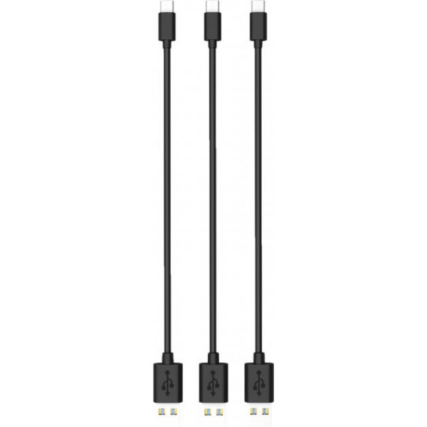 Фото - Кабель синхронізації даних Timstool USB to microUSB 0.21 м 3 шт. Black (DC21-MU-BL)