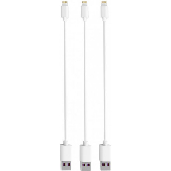 Фото - Кабель синхронізації даних Timstool USB to Lightning 0.21 м 3 шт. White (DC21-LT-WT)