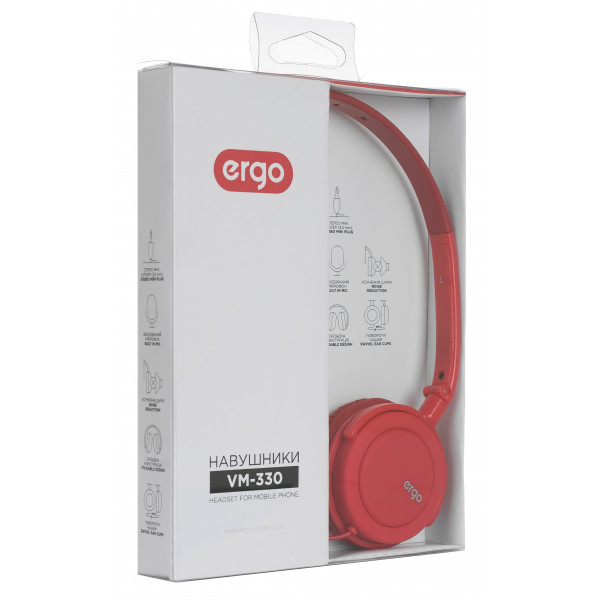 Фото - Навушники накладні Ergo VM-330 Red