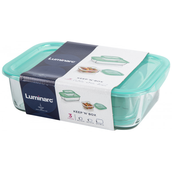 Фото - Набір ємностей для зберігання Luminarc Keep'n Box 2х0.38 л 1х1.97 л (Q4362)