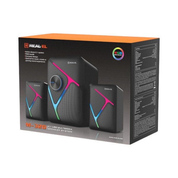 Фото - Комп'ютерна акустика звичайна 2.0 REAL-EL M-320 Black