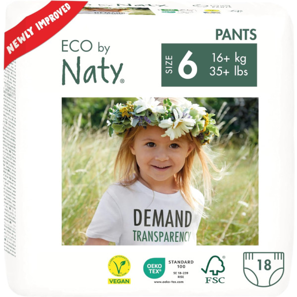 Фото - Одноразові підгузки-трусики Eco By Naty Органічні Розмір 6 (16+ кг) 18 шт. (244114)