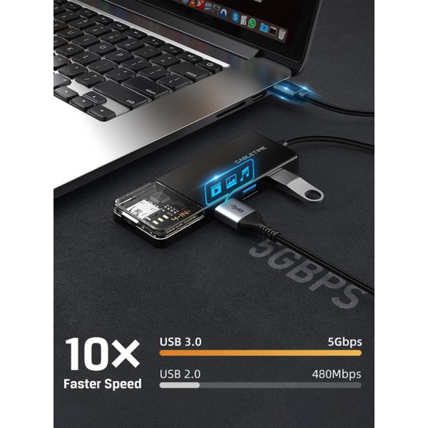 Фото - Хаб USB Cabletime USB - 4 Port USB 0.15m (CB01B)