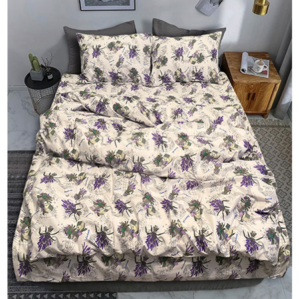 Фото - Простирадло євро Zastelli бязь 20-1548 Lavanda 220х240 (17621)