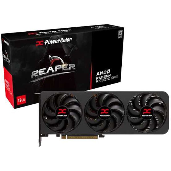 Фото - Відеокарта PowerColor AMD Radeon RX 9070 GRE 12GB GDDR6 Reaper (RX9070GRE 12G-A)