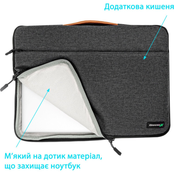 Фото - Чехол для ноутбука Grand-X SLX-14D 14'' Dark Grey