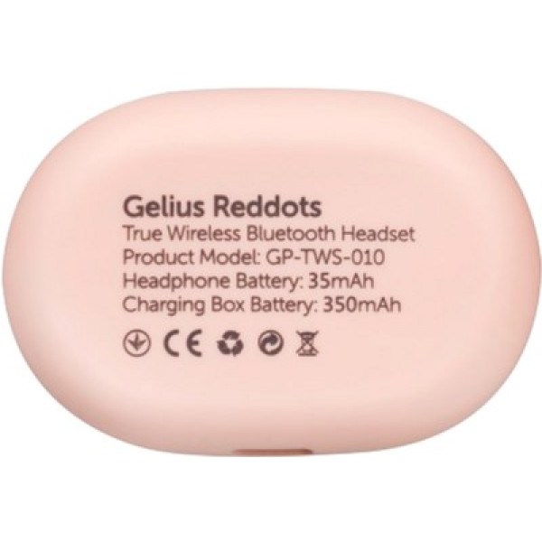 Фото - Навушники вкладиші бездротові TWS Gelius Pro Reddots TWS Earbuds GP-TWS010 Pink (00000082298)