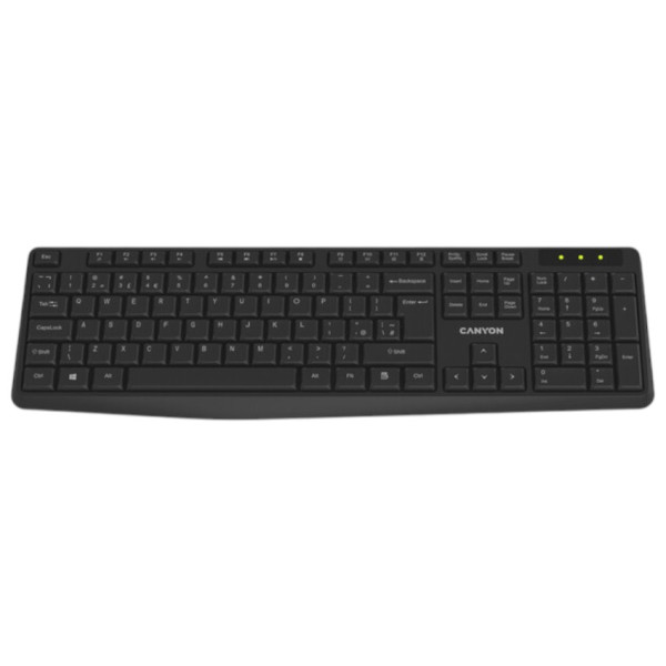 Фото - Клавіатура бездротова Canyon KB-W01 Wireless Water resistant EN/UA Black (CNE-CKEYW01)