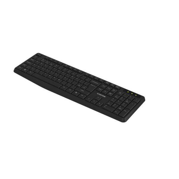 Фото - Клавіатура бездротова Canyon KB-W01 Wireless Water resistant EN/UA Black (CNE-CKEYW01)