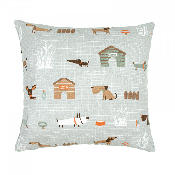 Фото - Подушка декоративна Home Line Полупанама ГАВ-ГАВ сірий 40Х40 (178519)