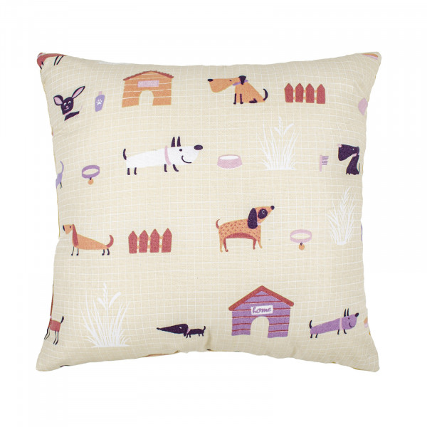 Фото - Подушка декоративна Home Line Полупанама ГАВ-ГАВ пісочний 40Х40 (178522)