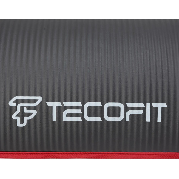 Фото - Коврик для йоги и фитнеса TECOFIT NBR с отделкой края тканью 183x61x1 см Black-Red + чехол-сумка в подарок (TOP18124795)
