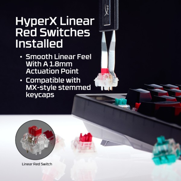 Фото - Клавіатура дротова ігрова HyperX Origins 2 1800 HX Red USB Black (B4QS4AA)