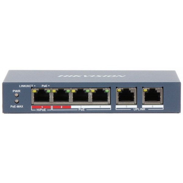 Фото - Коммутатор локальної мережі (Switch) Hikvision DS-3E0106HP-E