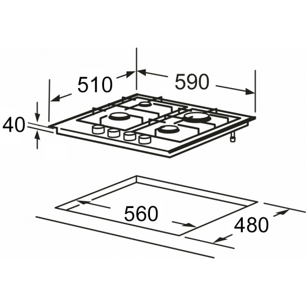 Фото - Варильна поверхня газова Interline HGS 763 FGT XM FLAME