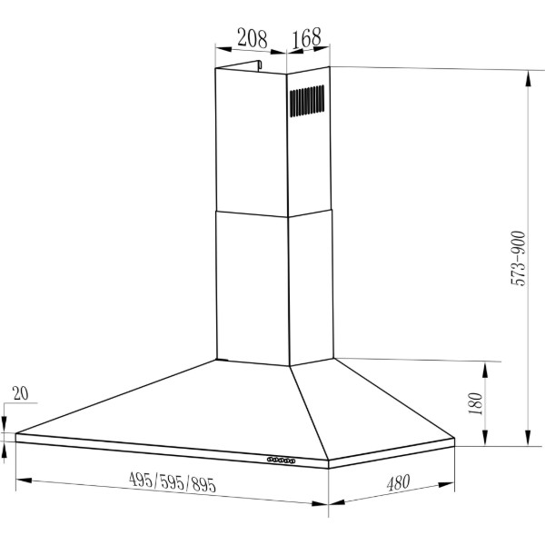 Фото - Витяжка декоративна Interline SET BL A/60 PB/2/T