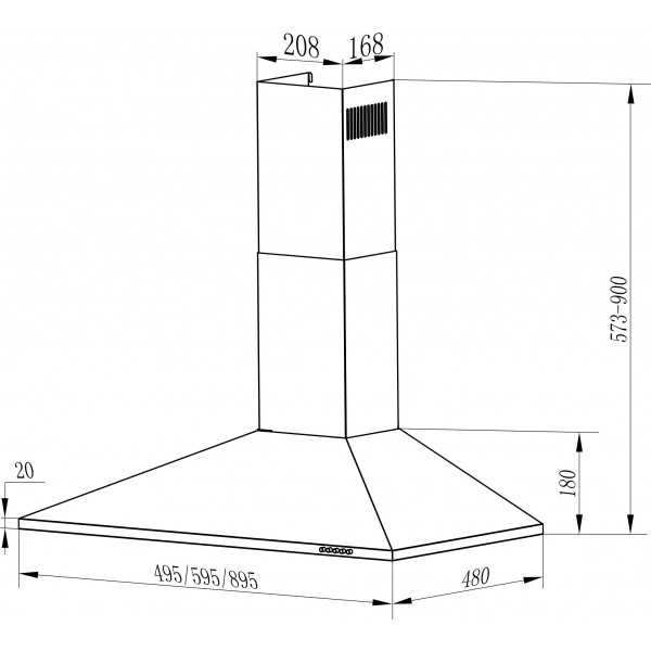 Фото - Вытяжка декоративная Interline SET WH A/60 PB/2/T