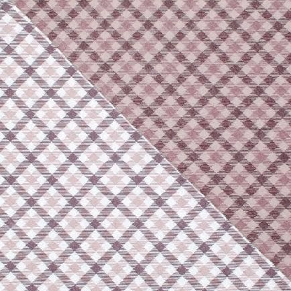 Фото - Комплект постільної білизни Home Line Клітинка сіро-рожевий/фрезовий (179192)