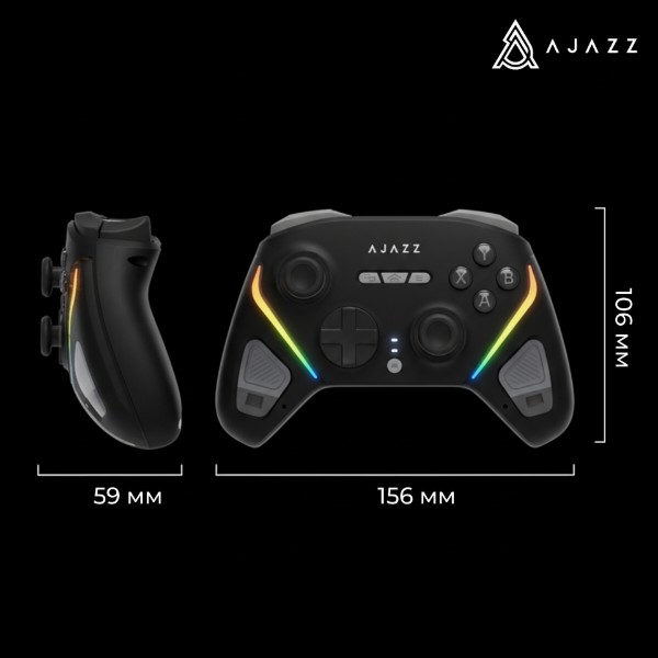 Фото - Геймпад Ajazz 2.4G/BT/USB (Switch/PC/iOS/Android) RGB Black (GP100S-B)