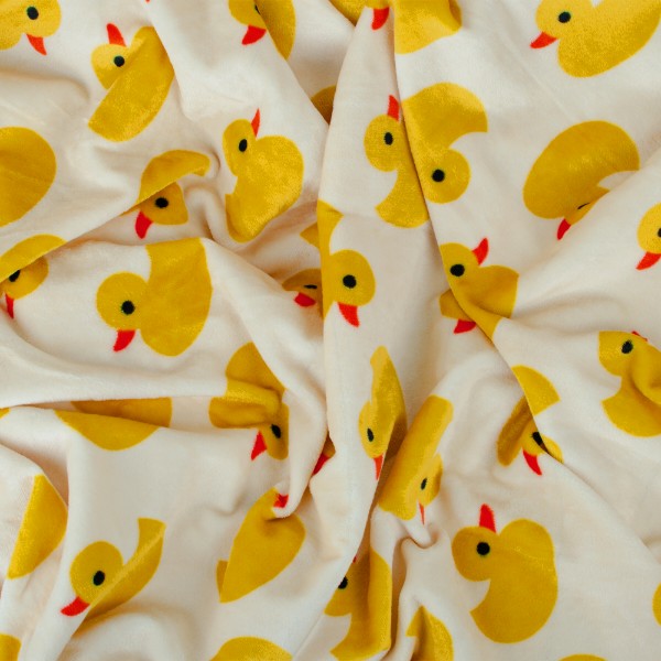Фото - Плед полуторний Biltex Flannel пісочний Sunny Duck 150х200 (4820298414039)