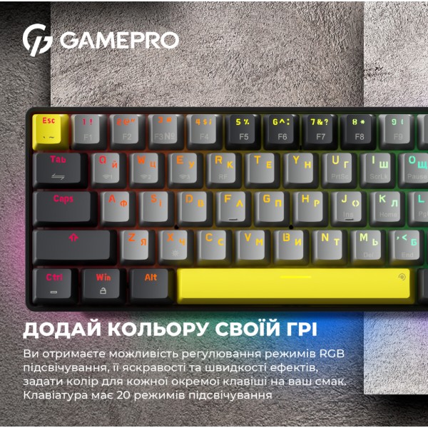 Фото - Клавіатура бездротова ігрова GamePro MK130G Pro
