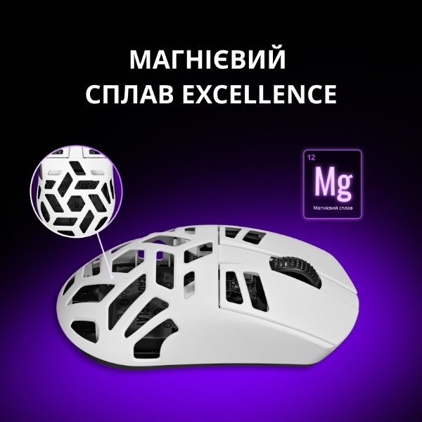 Фото - Миша бездротова ігрова Lorgar Elite MSE90W Wireless Gaming Mouse Elite White (LRG-MSE90W-WH)