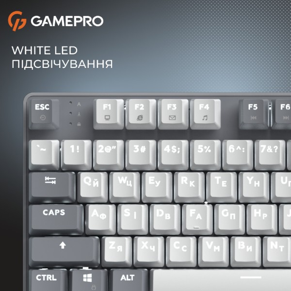 Фото - Клавіатура дротова GamePro Genesis Metallic Outemu Red Swithes USB Gray (MK110G)