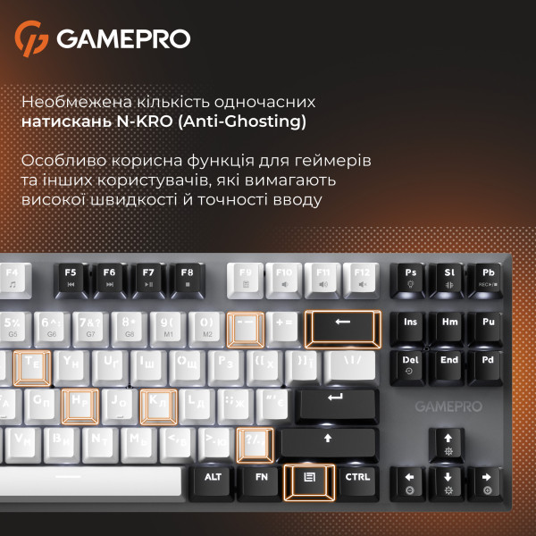Фото - Клавіатура дротова GamePro Genesis Joker Outemu Red Swithes USB Gray (MK124G)