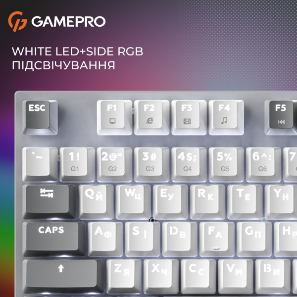 Фото - Клавіатура дротова ігрова GamePro Genesis Metallic Outemu Red Swithes USB Gray (MK144G)