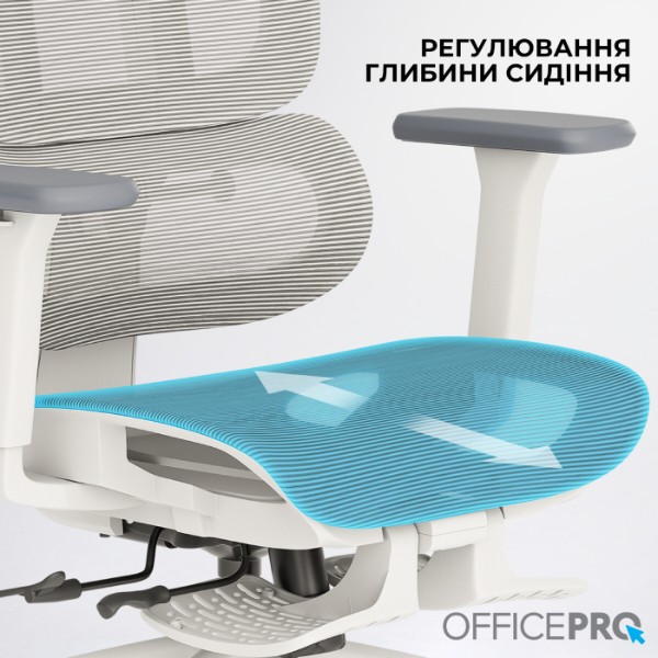 Фото - Кресло офисное OfficePro Skyline Footrest (OC750-W-LG-LG) White/Light Gray