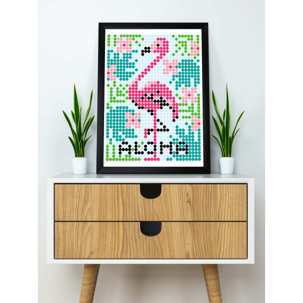 Фото - Стікерна мозаїка Умняшка в тубусі Фламінго 33х48 см 1200 стікерів (1777)