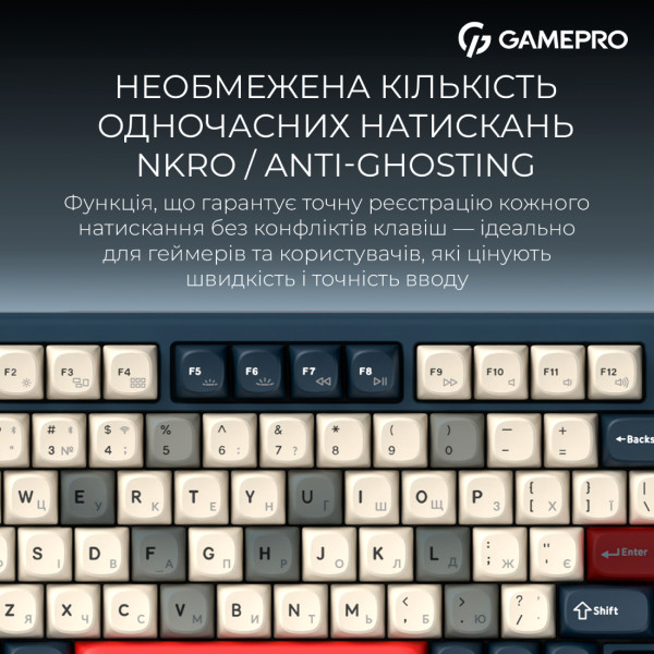 Фото - Клавіатура бездротова ігрова GamePro Asgard Yord Keychron Super Blue (MK266BL)