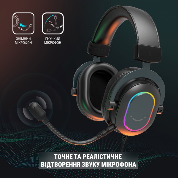Фото - Гарнітура дротова ігрова Fifine Black RGB (H6)