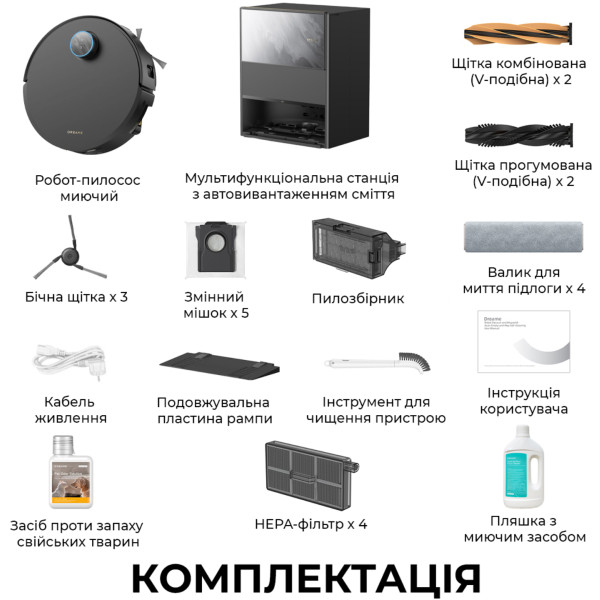 Фото - Пылесос робот моющий с базой Dreame Aqua 10 Ultra Track Complete Black (RLR81CE-1-BL)