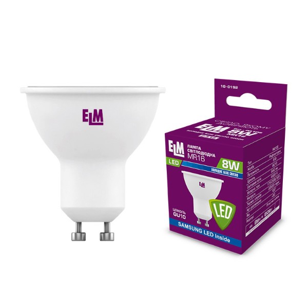 Фото - Лампочка світлодіодна ELM MR16 8W GU10 4000K 18-0192 Фото - Лампочка світлодіодна ELM MR16 8W GU10 4000K 18-0192