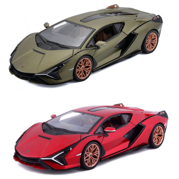 Фото - Колекційна машинка 1:24 Bburago LAMBORGHINI SIÁN FKP 37  (асорті зелений металік, червоний металік, 1:24) (18-21099)