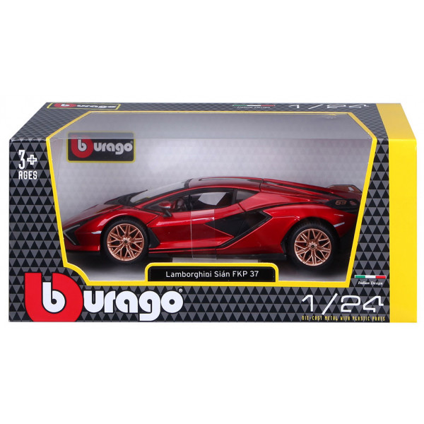 Фото - Колекційна машинка 1:24 Bburago LAMBORGHINI SIÁN FKP 37  (асорті зелений металік, червоний металік, 1:24) (18-21099)