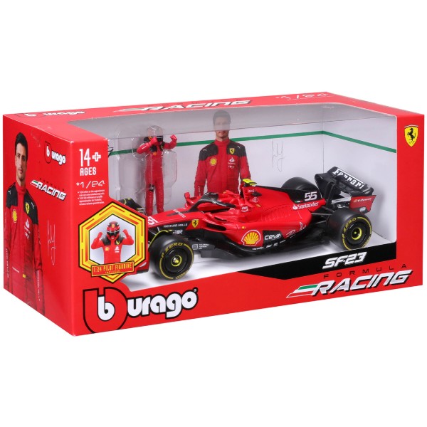Фото - Колекційна машинка 1:24 Bburago з фігуркою - FERRARI SF-23 1:24 (18-26809)