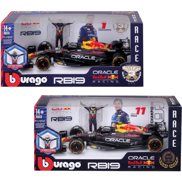 Фото - Коллекционный легковой транспорт Bburago RED BULL RACING RB19 в ассортименте (18-28036)
