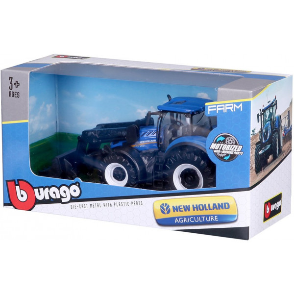Фото - Колекційна сільськогосподарська техніка Bburago ТРАКТОР NEW HOLLAND T7.315 з фронтальним навантажувачем (синій, 1:32) (18-31632)
