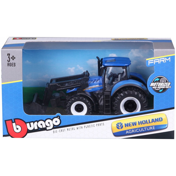 Фото - Колекційна сільськогосподарська техніка Bburago ТРАКТОР NEW HOLLAND T7.315 з фронтальним навантажувачем (синій, 1:32) (18-31632)