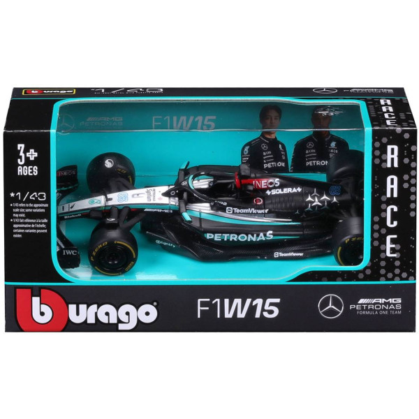 Фото - Колекційна машинка 1:43 Bburago MERCEDES-AMG F1 W15 PERFORMANCE 2024 1:43 (18-38208)