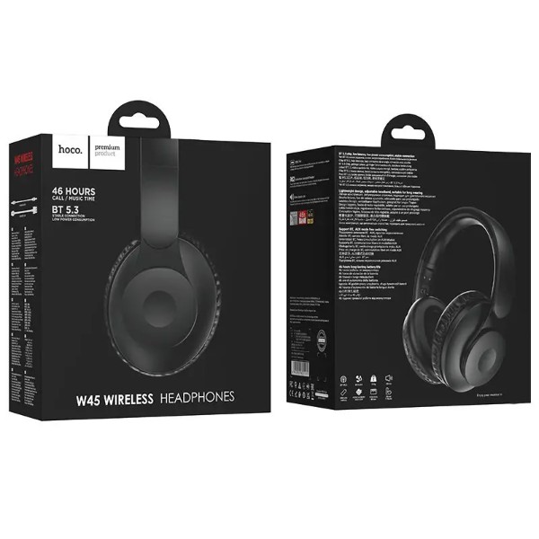 Фото - Навушники накладні бездротові HOCO W45 Enjoy BT headset Black (6942007601191)