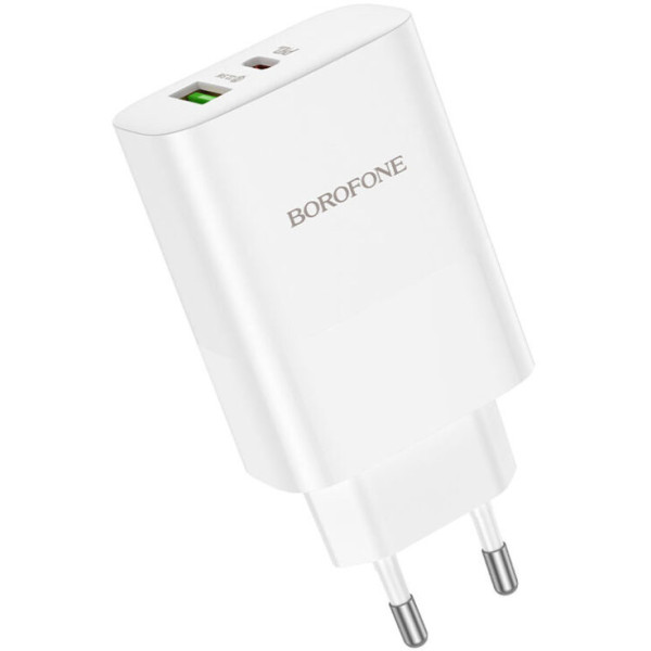 Фото - Мережевий зарядний пристрій BOROFONE BN10 Sunlight PD65W dual port(1A1C) charger White (6974443388190)