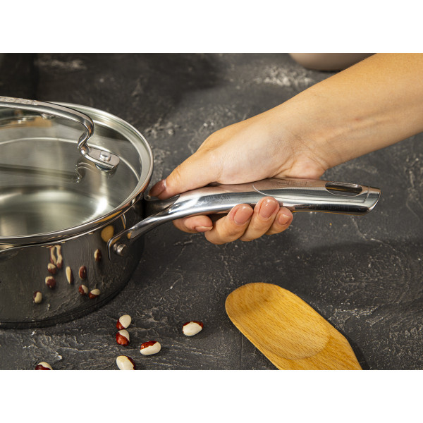 Фото - Набір посуду Tefal G732SA55 Duetto+ 10 пр. со сковородой (кастр. 6,0/5,0/2,5/1,5 л., ковш 1,5 л б/кр, сковорода 26 см)