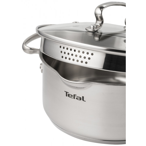 Фото - Набір посуду Tefal G732SA55 Duetto+ 10 пр. со сковородой (кастр. 6,0/5,0/2,5/1,5 л., ковш 1,5 л б/кр, сковорода 26 см)
