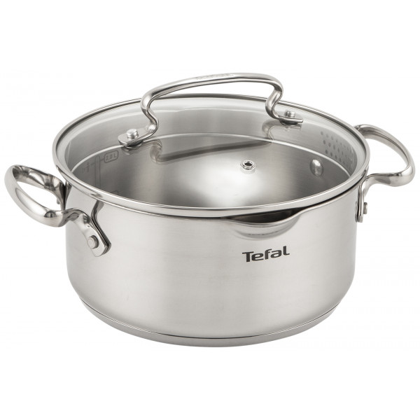 Фото - Набір посуду Tefal G732SA55 Duetto+ 10 пр. со сковородой (кастр. 6,0/5,0/2,5/1,5 л., ковш 1,5 л б/кр, сковорода 26 см)