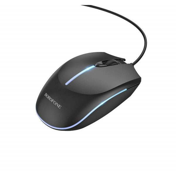 Фото - Мышь проводная игровая BOROFONE BG10 Soaring game luminous wired mouse Black (6941991102745)