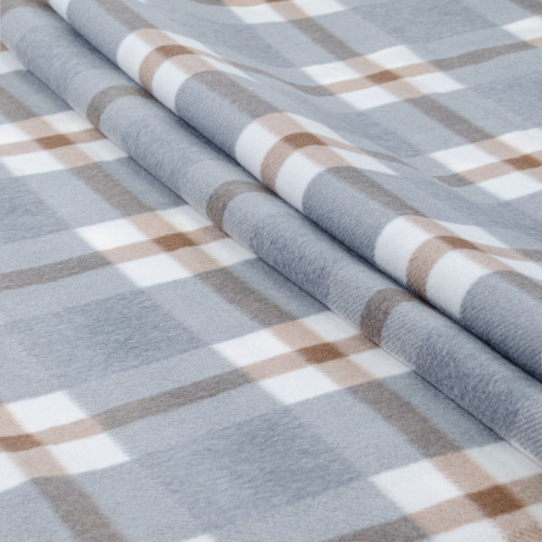 Фото - Плед полуторний Home Line 160х220 Полар принт Клітинка сіро-бежева (181250)